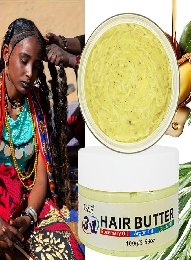 GZE 3 IN 1 Hair Growth Butter with Rosemary Oil, Argan Oil & Jojoba Oil | Intense Moisturizing & Nourishing for Dry, Damaged & Curly Hair | Revitalizing Hair Grease for Frizz Control & Shine - Image 2